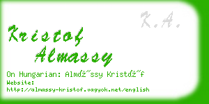 kristof almassy business card